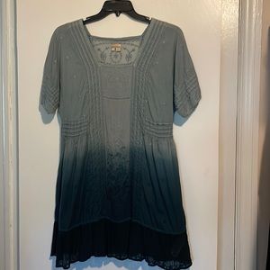 HOLDING HORSES Teal Ombre Tunic Dress